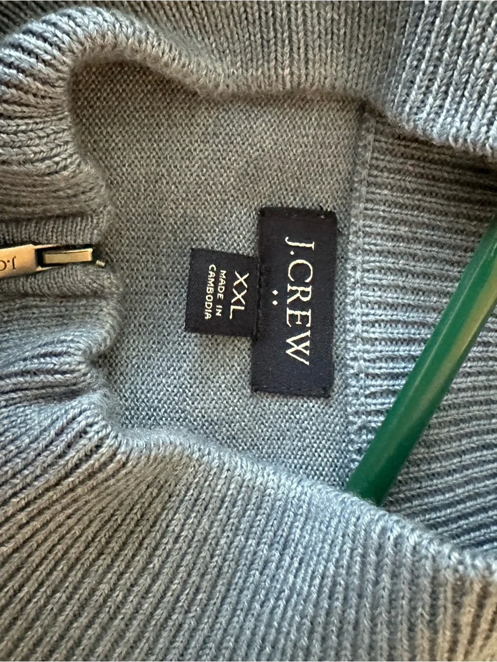 J. Crew Light Blue Quarter-Zip Men's Sweater